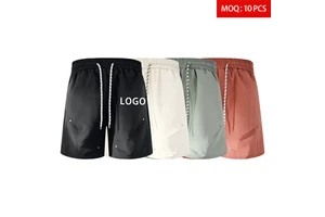 Factory Wholesale Custom Summer 2 Piece Set Half Zip Hooded T-Shirt Shorts Set Quick Dry 110GSM Nylon Hest Transfer Printing