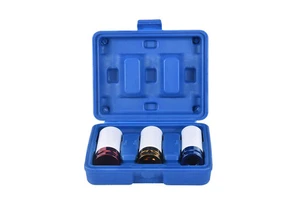 3PCS 17/19/21mm Tyre Protection Sleeve 1/2 Colorful Steam Sleeve Wall Deep Impact Nut Socket Set