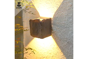 LED Modern Resin Sconce Warm White Solar up and Down Lighting Outdoor Decorative Wall Lamp