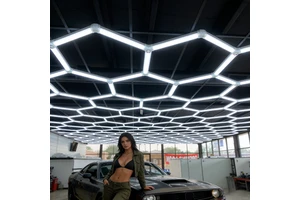 Hexagon Honeycomb Lamp For Car Wash & Workshop,LED Work Lights For Garage Ceiling Parking Garage Luminaires,hexagon Led Light