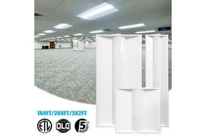 2x2 LED Troffer Light 40W/35W/30W/25W/20W Low Profile LED Drop in Ceiling Light for Dropped Ceiling with Curved Ribbed Diffuser
