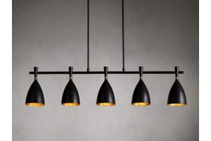 Modern Nordic Industrial Creative Pendant Light Dark Bronze Linear Chandelier For Kitchen Island Dining Room Restaurant Bar