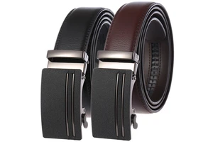 Custom Adjustable Casual Automatic Buckle Belt for Men'S Gift Automatic Buckle Belts Black Brown