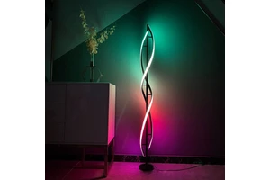 Modern LED Standing Lamp RGB Aluminum Smart Corner Floor Lamps with Switch Socket for Decorative Lighting in Living Room Bedroom