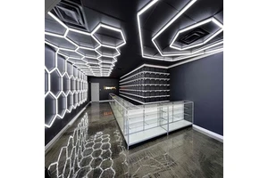 High Lightness Garage Light Hexagon LED Lights Ceiling Wall Detailing Lighting Car Workshop Honeycomb Lamps Garage Lamp