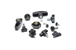 M3 M4 M5 M6 M8 M10 M12 Stainless Steel Threaded Knurled Head Thumb Screw Black Plastic Handle Adjustment Thumb Knob Screw