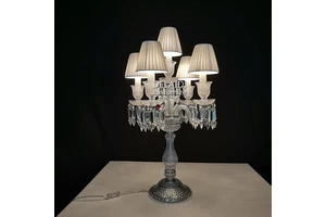 4+1 Lights Crystal Table Lamps With Fabric Shade Wedding Villa Modern Decorative Table Lights Cristal Lustre