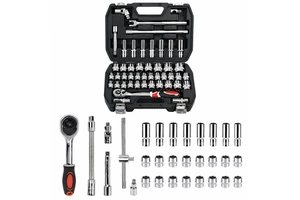 48PCS DIY Mechanic Repair DIY Tool Kit 1/2" Drive Socket Wrench Hand Tool Set for Home Use