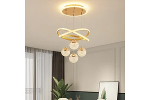 Modern Restaurant Dining Room Bedroom Round Ring Pendant Lamp Soft Silicone Ceiling Led Chandelier Pendant Light With Ball