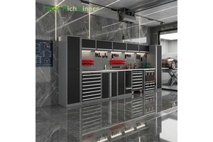 RW New Design Garage Storage Cabinet Heavy Duty Workbench Metal Tool Cabinet Tool Trolley With Tool