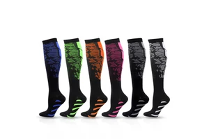 Custom Unisex Compression Socks Set Black Heart Pattern Calf Sleeves for Running