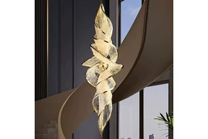Italian High-End Customizable Villa Lamp Duplex Living Room Spiral Staircase Dining Room Club Ribbon Chandelier Pendant Lights
