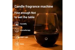 Factory Customized Room Direct Sale Fire Flame Glass Aromas Diffuser Air Essential Oil Ultrasonic Humidifier