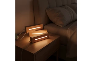 Hot Sale Professional Holiday Gift Lamp Switch Acrylic Led Nightlight Wooden Base Wooden Night Light Base