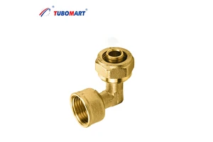 Tubomart Brass Nickel Plated Forged Screw Pipe Fittings Threaded Elbow Socket Compressed Water Pipe Fittings