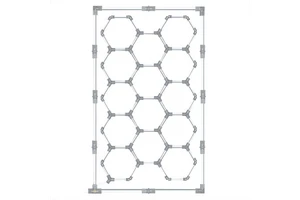 14-Grid LED Hexagon Garage Light System Honeycomb Design AC Powered