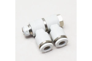 PHW 4 6 8 10 12mm F Type Three Way 90 Degree Double Universal Male Elbow Rotary Pneumatic Fitting Connector