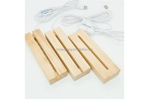 Small Modern Minimalist Wood Night Light with Rectangular Groove Base Custom Color Available Reusable Home Decor