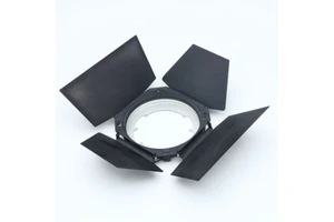 Custom Stamped Metal Studio Light Barn Door Black Coated Photography Light Shaping Accessory