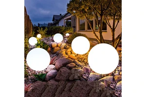 20cm 30cm 40cm 50cm 60cm 80cm 100cm Large Big Size Outdoor Garden Glowing Solar Charging Led Ball Sphere Stone Light Lamp