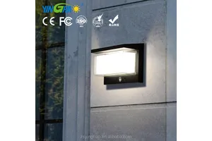 Modern IP65 Waterproof Solar Powered Wall Mount Lights Garden Pathway Outdoor Security Led Motion Sensor Solar Wall Light