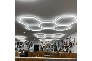 6500K Hexagonal Garage Led Light Honeycomb Ceiling Light Grid Led Light Garage for Auto Detailing Working Lamp