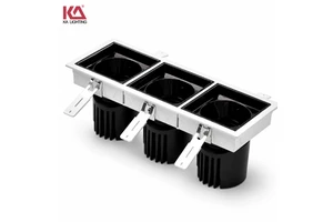 Triple Head Recessed COB LED Downlight 8W Ra90 Low Glare 0-10V Modular Design for Hotel Villa Shop Lighting