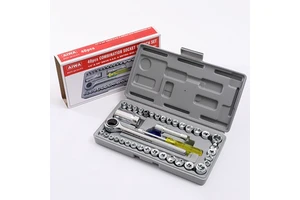 40-Piece Combination Tool Sleeves Set for Car and Motorcycle Vehicle Tool Box Wrench Set