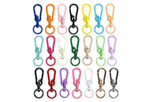 Wholesale of Colorful Painted Spring Buckles 8-shaped Keychain Clip Set Carabiner Swivel Spring Clasps
