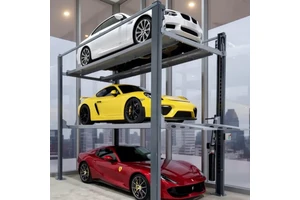 CE Certified 4-Post Car Lifts 2500kg Capacity 3 Level Parking Garage For Effective Vehicle Storage Parking Equipment