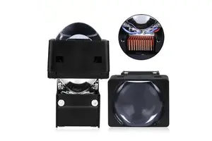 1.5 Inch Square Bi LED Projector Lens Dual Cups 90W 6000K White Laser Fog Lamp Module Light for Car 100% Copper Matrix A3 A4 Fit