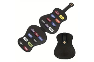 Guitar Picks Holder Case With 18 Pcs Picks for Acoustic Electric Guitar,Picks Storage Leather Bag, Gift for Guitar Players
