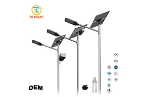 Solar Street Light Complete Set Solar Street Light External LiFePo4 Lithium Battery Under the Solar Panel