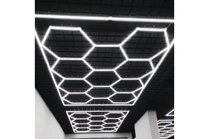 Factory Direct Sale Hexagonal 14 Grid Ceiling Detail Honeycomb LED Light for Commercial Auto Show LED Garage Work Light