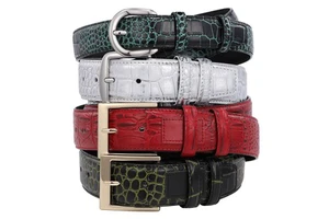Custom Design Western Cowboy Full Grain Zinc Alloy Pin Buckle Genuine Leather Strap Designer Man Women Belt