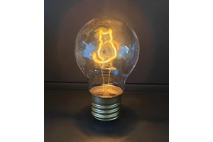 Modern Cute Cat Color LED Lamp Bulb Type C Rechargeable Three Levels Brightness Warm White Light Easy Move Slight Atmosphere