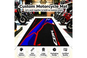 Custom Bike Garage Floor Mat - Oil Resistant Anti Slip Motorcycle Parking Mat for Home Garage with Custom Size Option