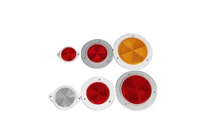 Hot Selling High Quality E-marked Size 60mm 80mm 108mm Dia Round Trailer and Trucks' Reflector with Aluminum&Plastics Base