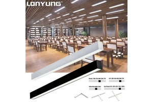 LONYUNG CE ETL LED Linear Light Suspended 4FT 8FT Dimmable Architectural Linear Strip Light For Office Commercial Retail Store