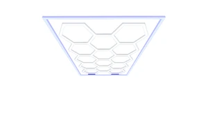 Hexagon Honeycomb LED Workshop Detailing Lights 6500K 150 Beam Angle Portable Waterproof IP55 AC/DC Garage Lighting