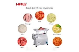 Horus Commercial Stainless Steel Meat Grinder CE Certified Electric Heavy Duty Mincer 350kg/h Capacity 110V/220V