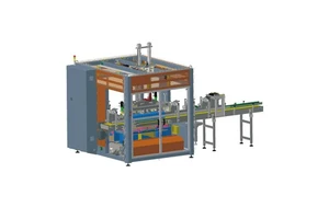 Pick and Place Top Load Automatic case Packer Machine with Bottles of Several Shapes