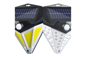 Outdoor Solar Powered Pastoral Style Intelligent Sensing Wall Lights Inductive Manual Control 6500K LED 120 Beam Angle 5-Year