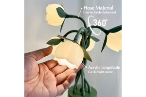 Top Sales Flower Lamp New Design 3-Color Adjustable Motif Light 5-220V Nordic Bell Orchid Iron Acrylic 5 LED Lamp Motif Lights