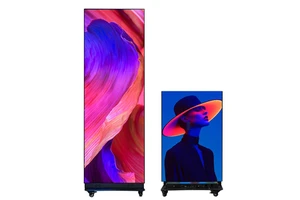 Professional Commercial P1.86 Portable Led Poster Display Full Color High Refresh Rate Floor Standing Screen For Nightclub Bars