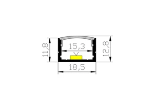 LED Linear Light Fixtures Led Aluminum Groove Led Extrusion Aluminum 19*12 mm