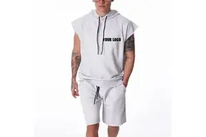 Custom Unisex Fleece 2-Piece Crochet Winter Hoodie and Shorts Set for Men 100% Cotton