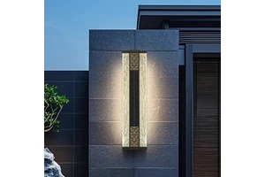 LED Outdoor Long Strip Wall Lamp IP65 Waterproof Glass Lampshade Aluminum Decoration Villa Garden Courtyard
