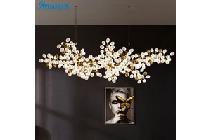 Horizontal Chandelier Custom Luxury Large Grape Glass Ball Pendant Light for Dining Room Hotel Villa