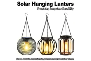 Solar Lantern Led Light Daylight Sensor Garden Lamps Lights Outdoor Waterproof 3500k Landscape Iron-art With Durable Chain Decor